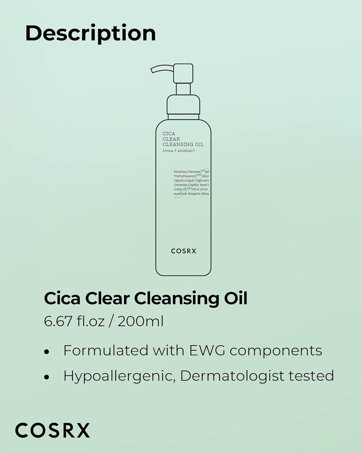 [Cosrx] Pure Fit Cica Clear Cleansing Oil 200ml - Olive K - Beauty